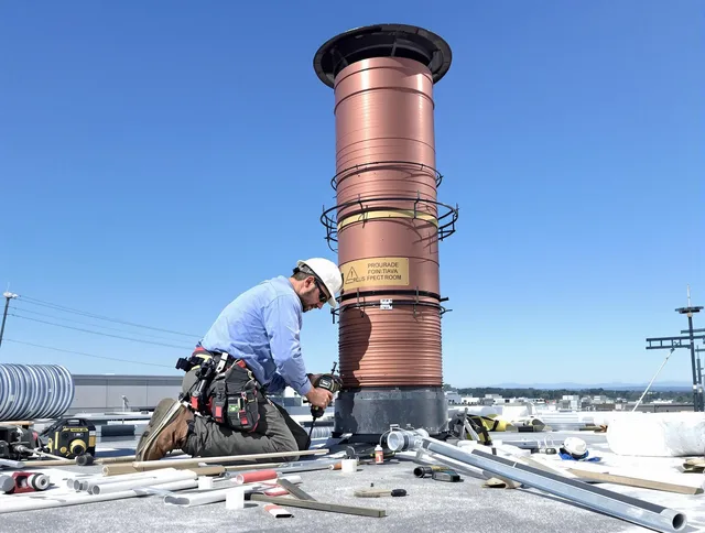 Installed chimney liner by Hanover Chimney Sweep in Hanover, MA