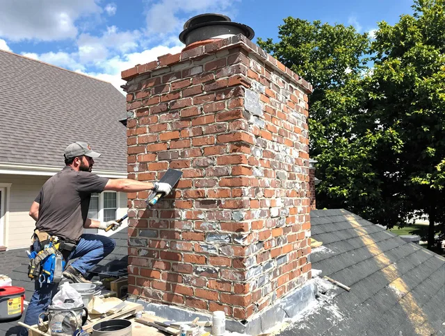 Completed chimney rebuild by Hanover Chimney Sweep in Hanover, MA