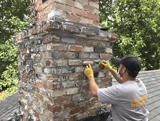 In-progress chimney restoration by Hanover Chimney Sweep in Hanover, MA