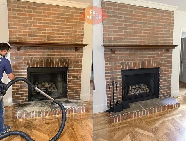 Hanover Chimney Sweep carefully sanitizing a fireplace in Hanover, MA