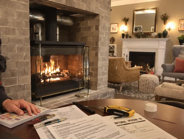 Hanover Chimney Sweep verifying fireplace safety measures in Hanover, MA
