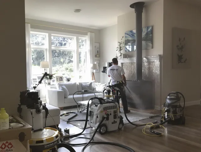 Soot removal service by Hanover Chimney Sweep for a fireplace in Hanover, MA